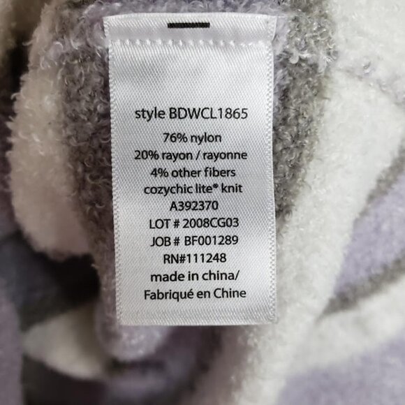 Barefoot Dreams CozyChic Lite Crew Neck Sweater Purple Stripe Womens Size Small - Picture 6 of 8